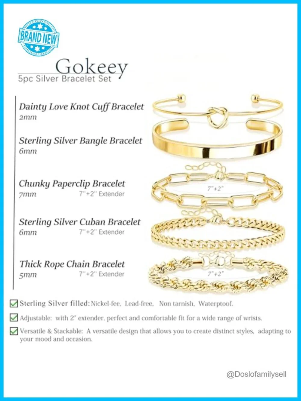 S925 Sterling Silver Chunky Cuban Link Chain Bangle Bracelet Set for Women